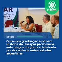 Cursos de graduação e pós em História da Unespar promovem aula magna