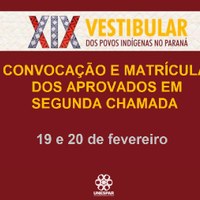 XIX Vestibular dos Povos Indígenas no Paraná matrículas da segunda