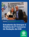 Estudante da Unespar é finalista do 3º Concurso de Redação da CGE