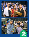 A diretora do campus de Campo Mourão, Ceres Ribas, com a paraninfa Marlete Schaffrath e a pró-reitora Analéia Domingues (acima) e formando entrega rosa a familiar