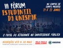 III Fórum Estudantil da Unespar vai acontecer em junho, no campus Campo Mourão