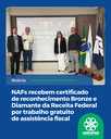 NAFs recebem certificado de reconhecimento Bronze da Receita Federal por trabalho gratuito de assistência fiscal
