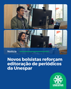 Samuel Silva (acima) e Lucas Mateus trabalhando nos periódicos da Unespar Samuel Silva (acima) e Lucas Mateus trabalhando nos periódicos da Unespar