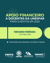 PRPPG abre 3º período de solicitações de apoio financeiro a eventos para docentes da Unespar PRPPG abre 3º período de solicitações de apoio financeiro a eventos para docentes da Unespar