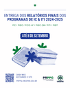 Relatórios de IC e ITI devem ser enviados até 8 de setembro