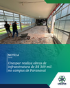 Obras de acessibilidade em andamento entre blocos do campus