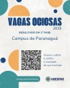 Vagas Ociosas: campi de Curitiba II/FAP, Paranavaí e Paranaguá divulgam resultado da 1 ª fase