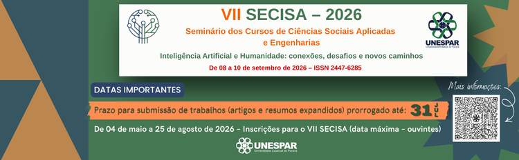 VII Seminário dos Cursos de Ciências Sociais Aplicadas e Engenharias da Unespar está com inscrições abertas