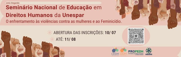 Programação do IV Seminário Nacional de Educação em Direitos Humanos é divulgada